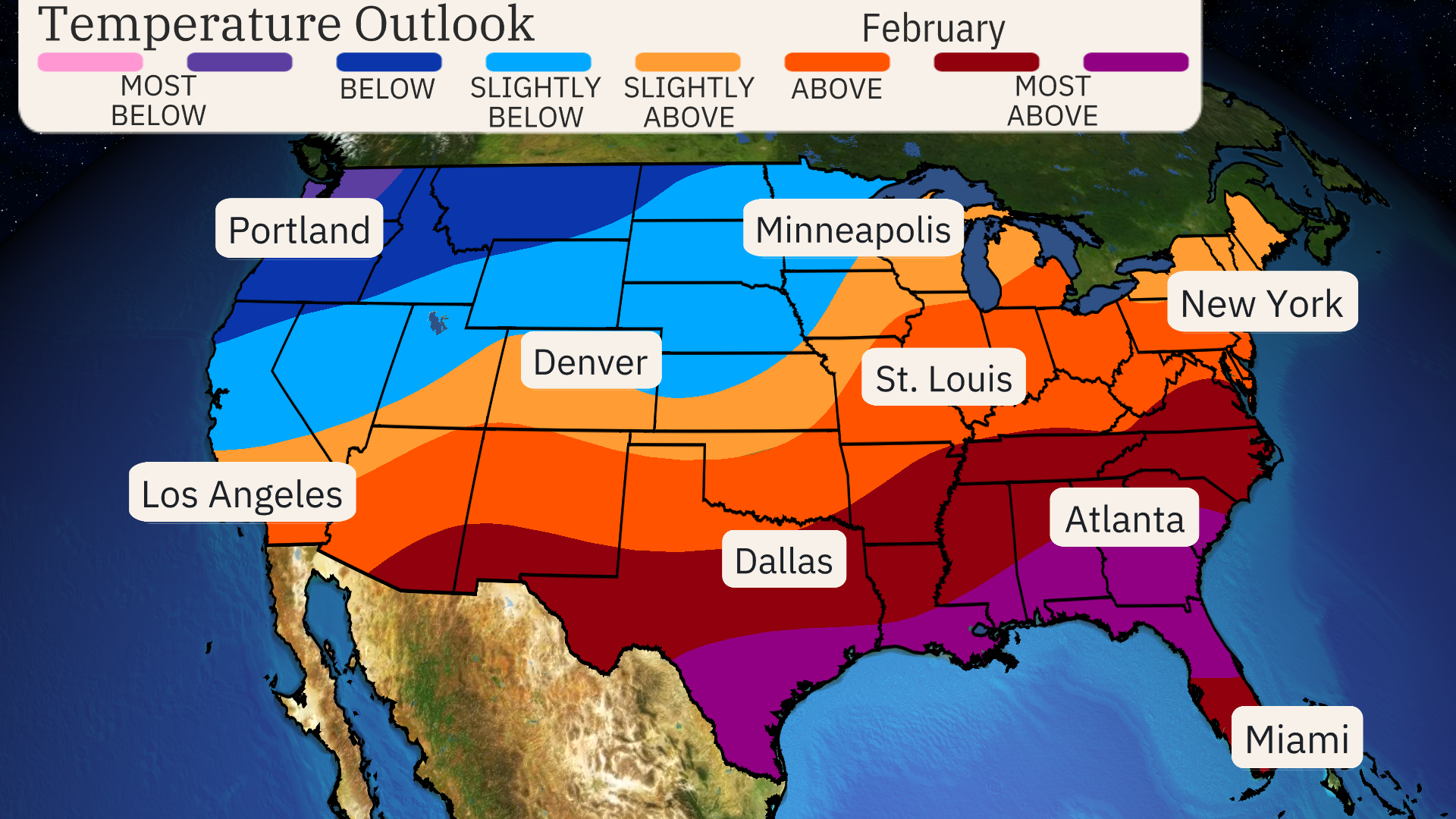 February To April 2025 US Temperature Forecast Weather Com Wsi Temps Feb 2025