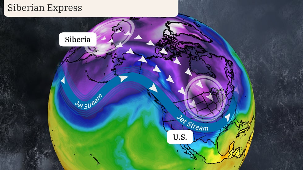 Jet stream pattern much of January.