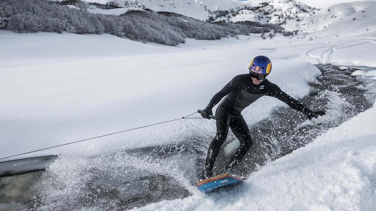 Wakeskater Brian Grubb Conquers a Snow-Covered Mountain (PHOTOS)