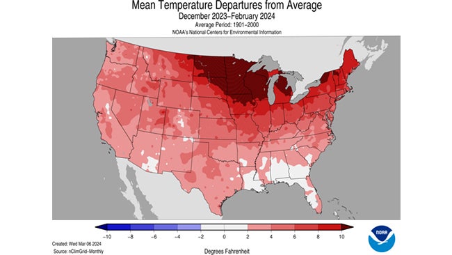 record warmest winter 2023 2024 noaa
