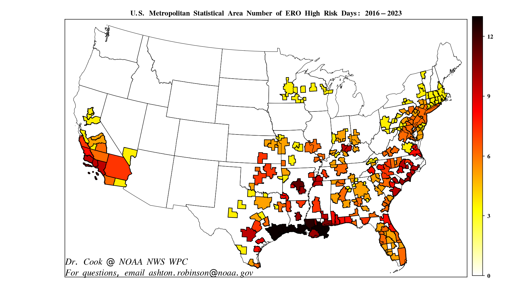 WPC high risk flood forecasts 2023 stats
