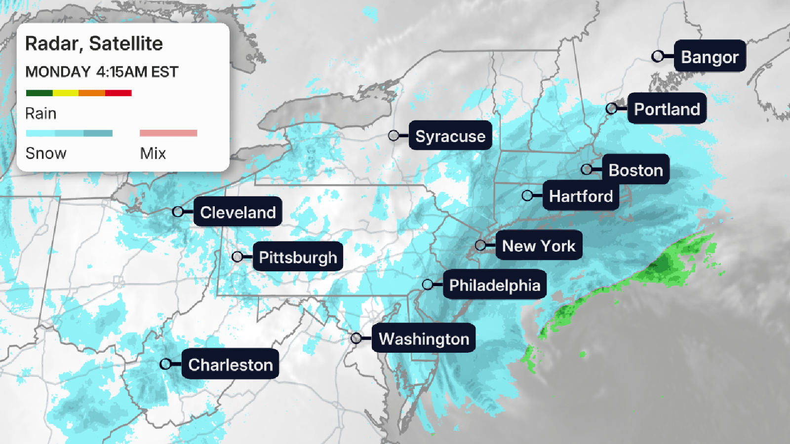 Winter Storm Hernando 'Bombs Out,' Knocks Out Power To 600,000+ In Northeast; 10,000 Flights Canceled | USNN World News ws-hernando-6hour-change-23feb26-radar.gif