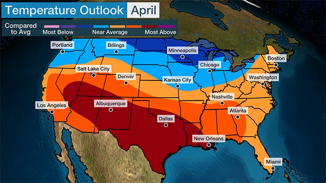 February - April Temperature Outlook 2023
