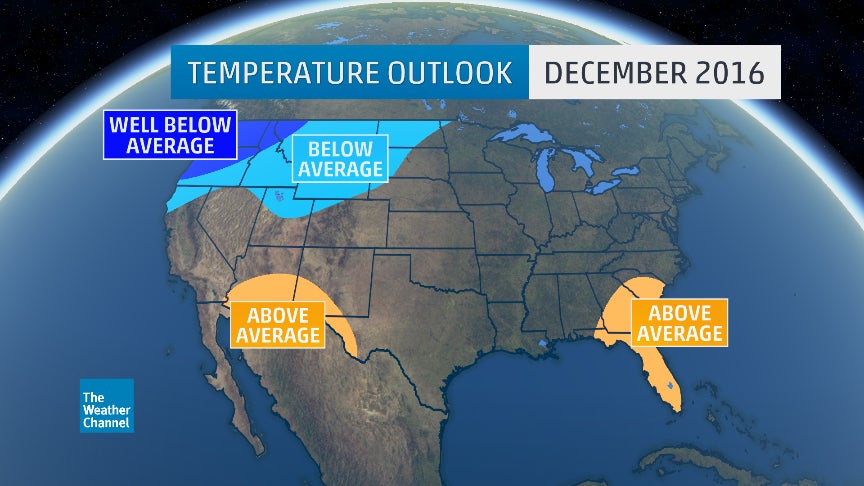 December Outlook Released: Colder Than Average in the Northwest, Northern Plains; Warmer Than Typical in the Southwest, Southeast