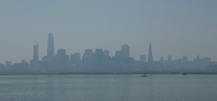 Hazy/smoky San Francisco skyline, 9/1/2017 Hazy/smoky San Francisco skyline, 9/1/2017