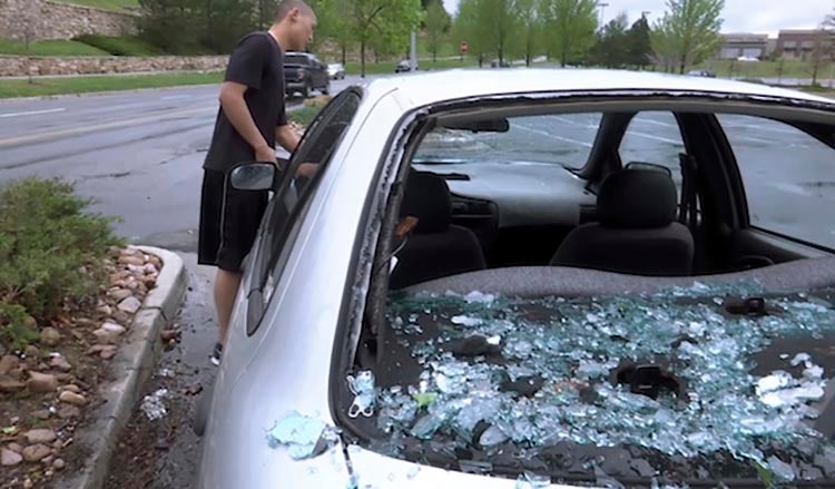 Hail damage in Denver Hail damage in Denver