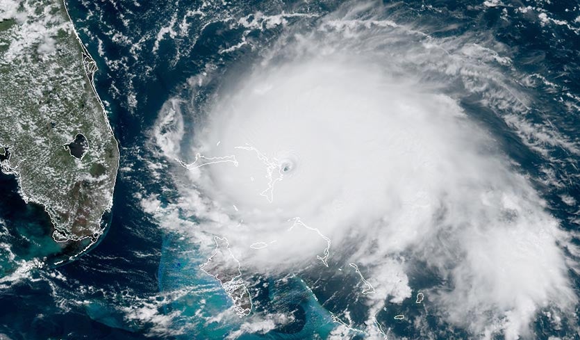 True or false: The farther winds are from a hurricane's eye, the weaker  they get