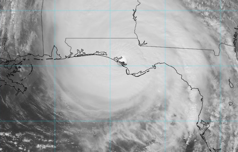 Visible satellite image of Hurricane Michael at 1738Z (1:38 pm EDT) Wednesday, October 10, 2018