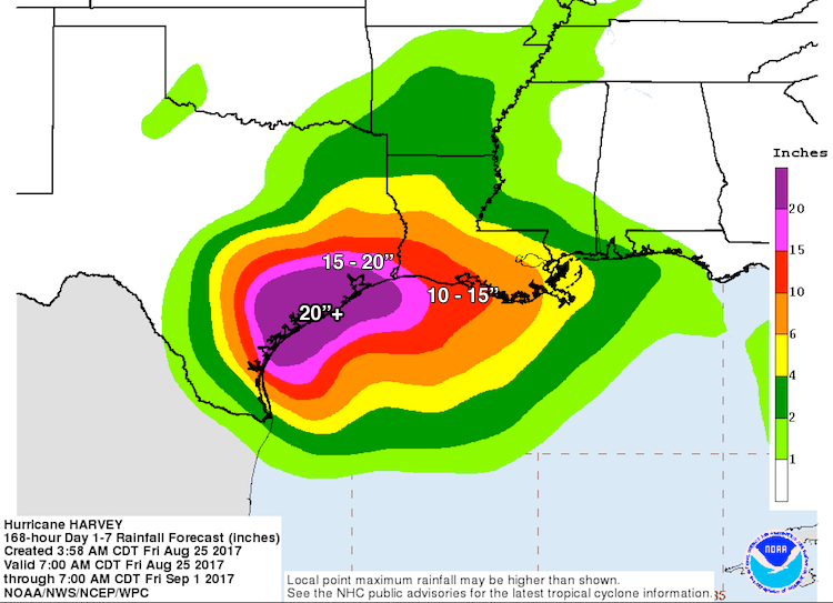 Harvey rainfall forecast