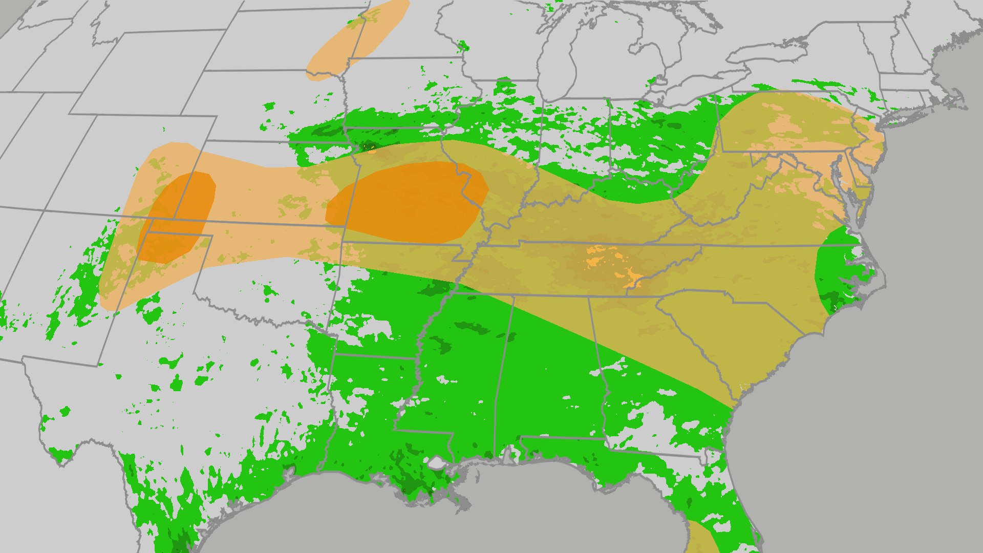 Severe thunderstorms, flooding target Plains, mid-South