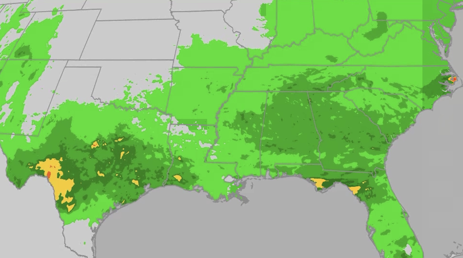 Thunderstorms in the Southeast could cause flooding