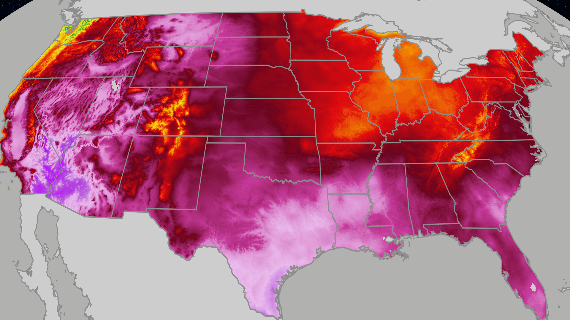 Extreme triple-digit heat grips South, shifts west