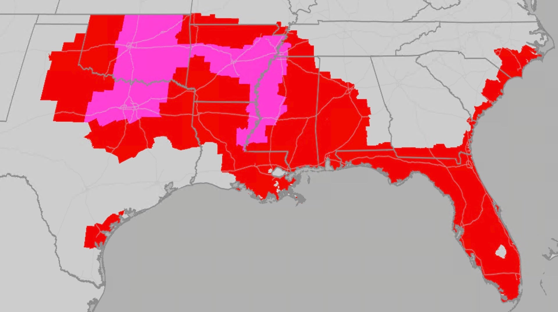 Extreme heat risk for millions across the South