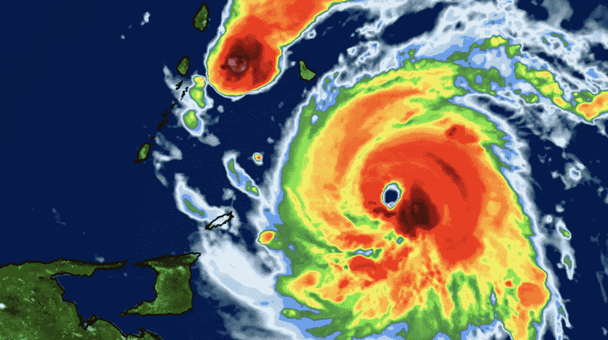 Hurricane Beryl undergoing an eyewall replacement cycle during the 2024 Atlantic hurricane season. 