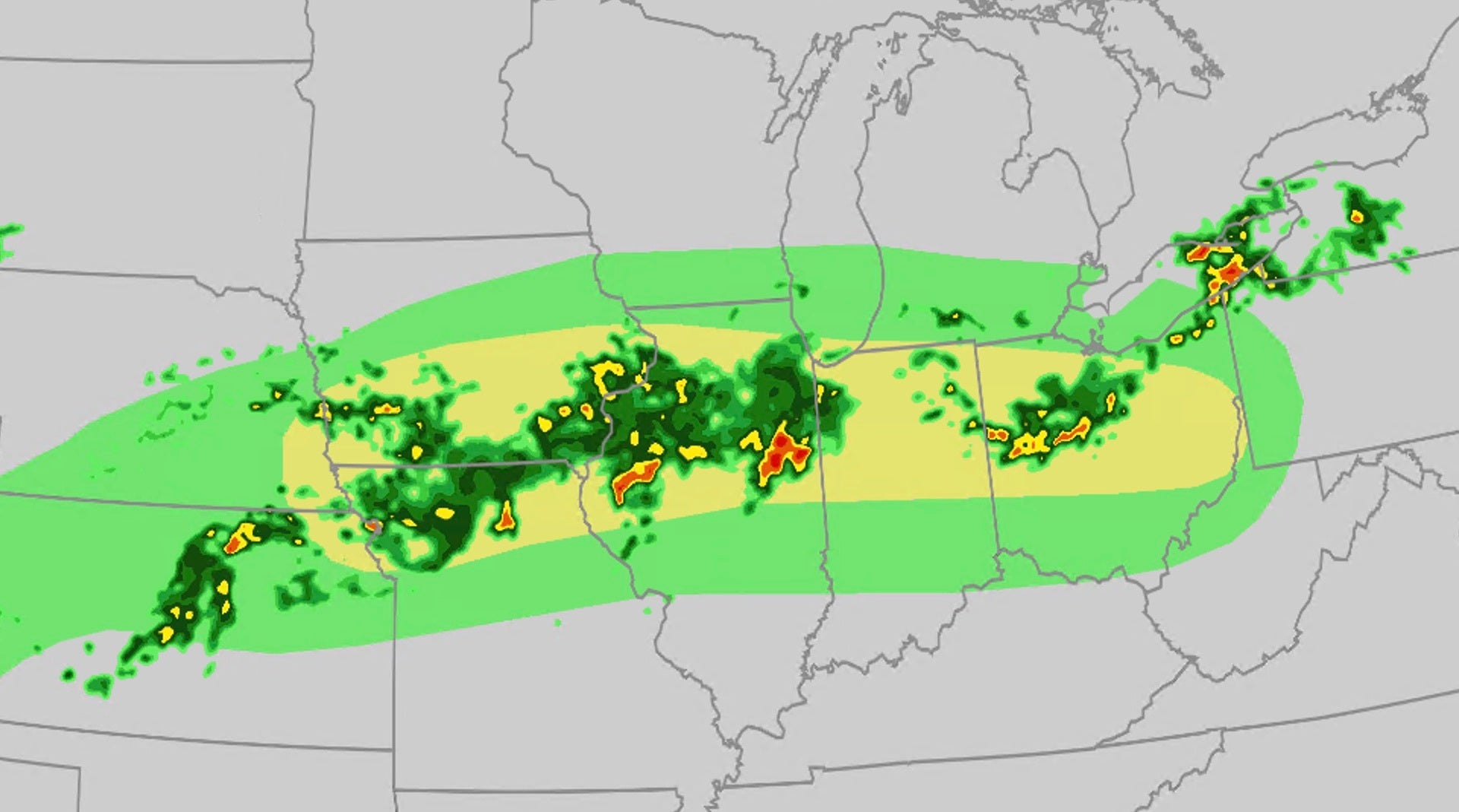 Another day of possible flooding from Nebraska and Kansas to Ohio
