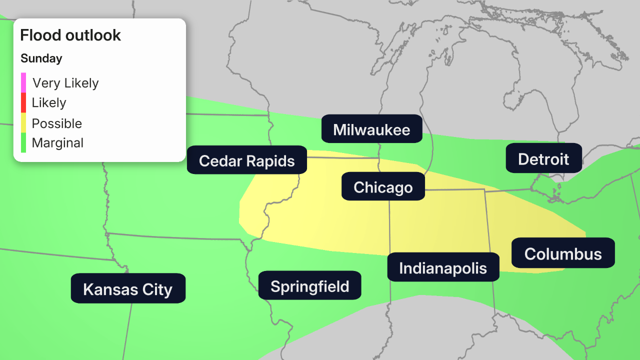 Sunday flash flood risk