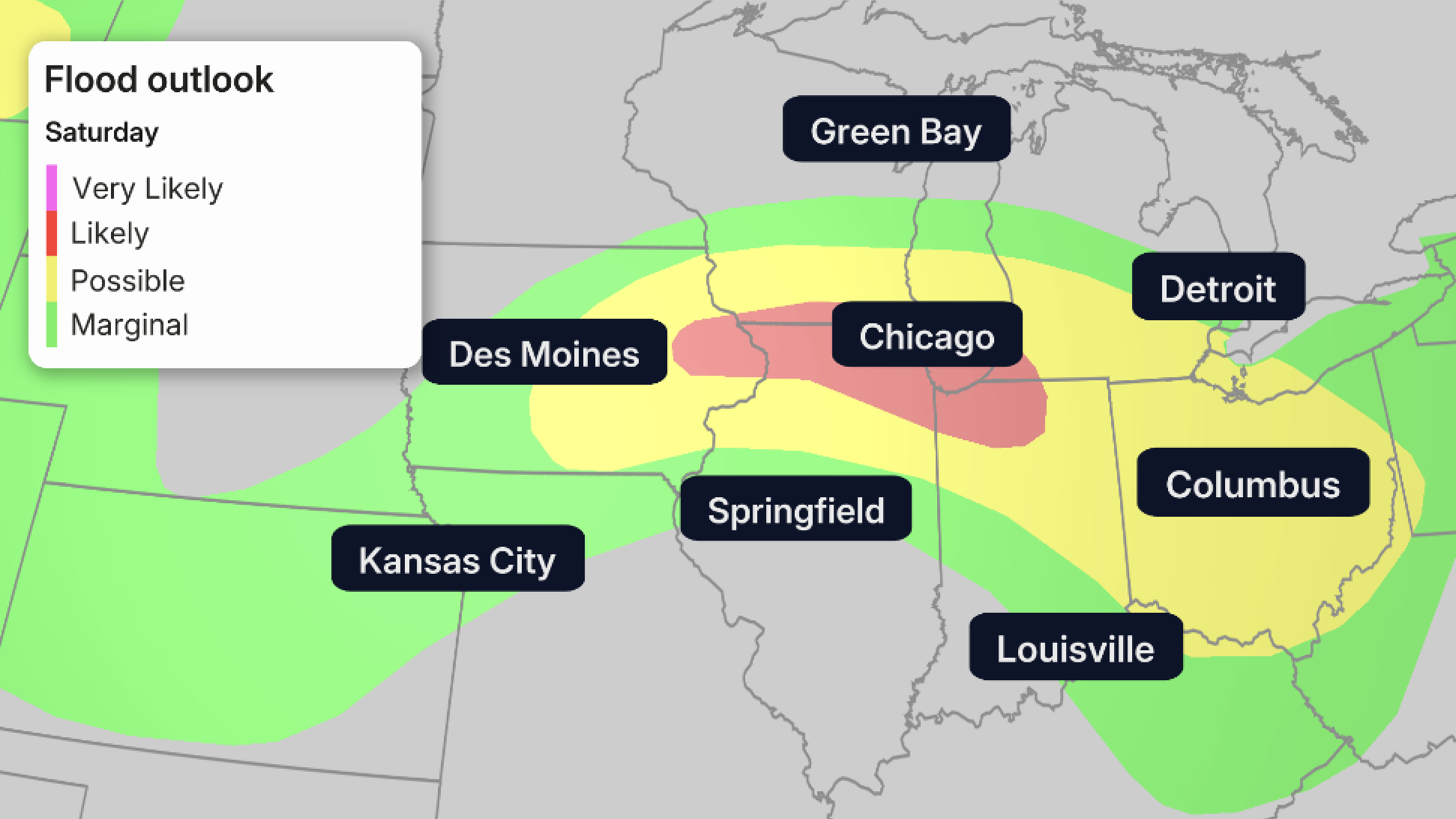 Saturday flash flood risk