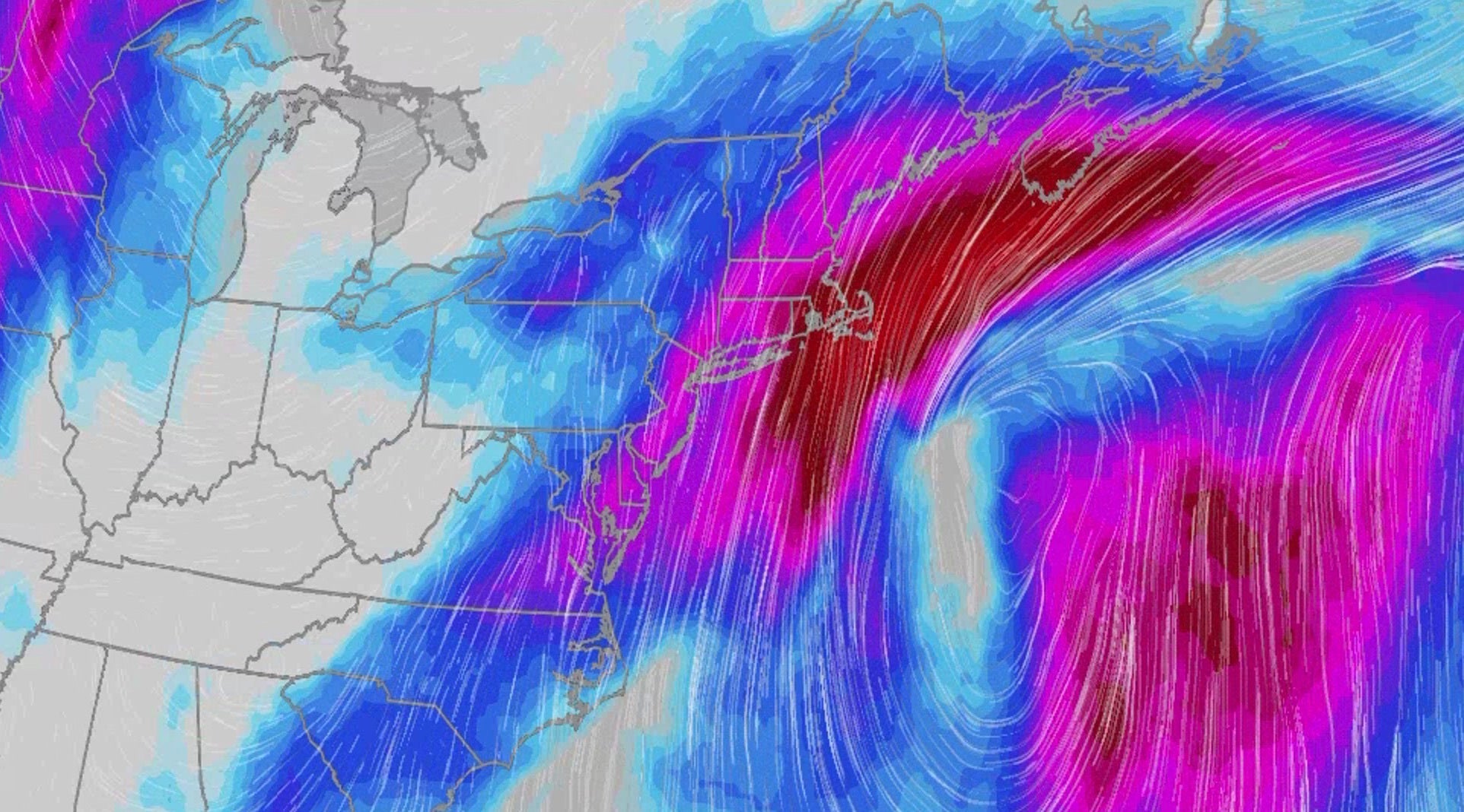 Slow-moving nor&rsquo;easter bringing strong winds, downpours this weekend