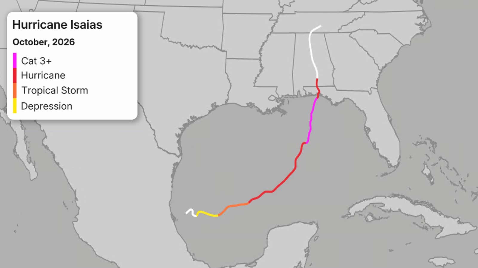Isaias brought flooding, winds and tornadoes to the Southeast 1 This image shows the history of Hurricane Isaias.