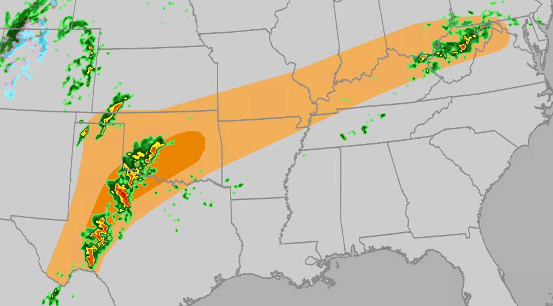 Strong winds, hail, floods threatens Southern Plains into Ohio Valley