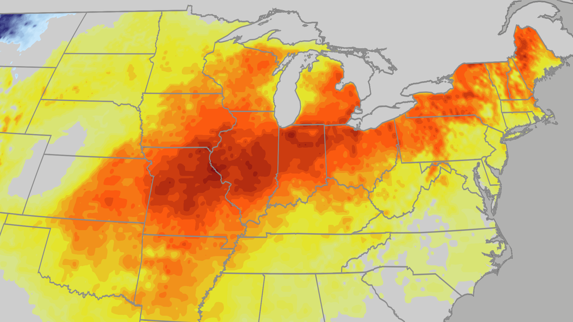 Kansas City, Chicago, Indianapolis, Detroit, Memphis see highs in 70s