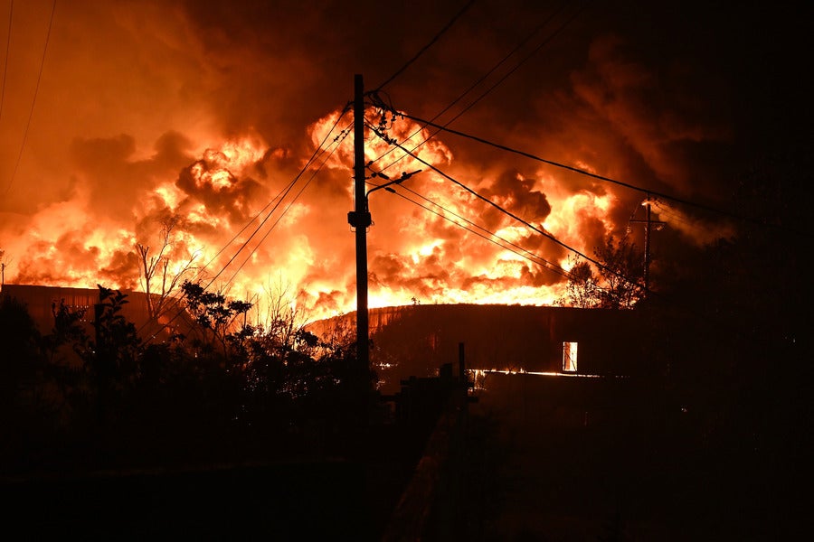 building on fire