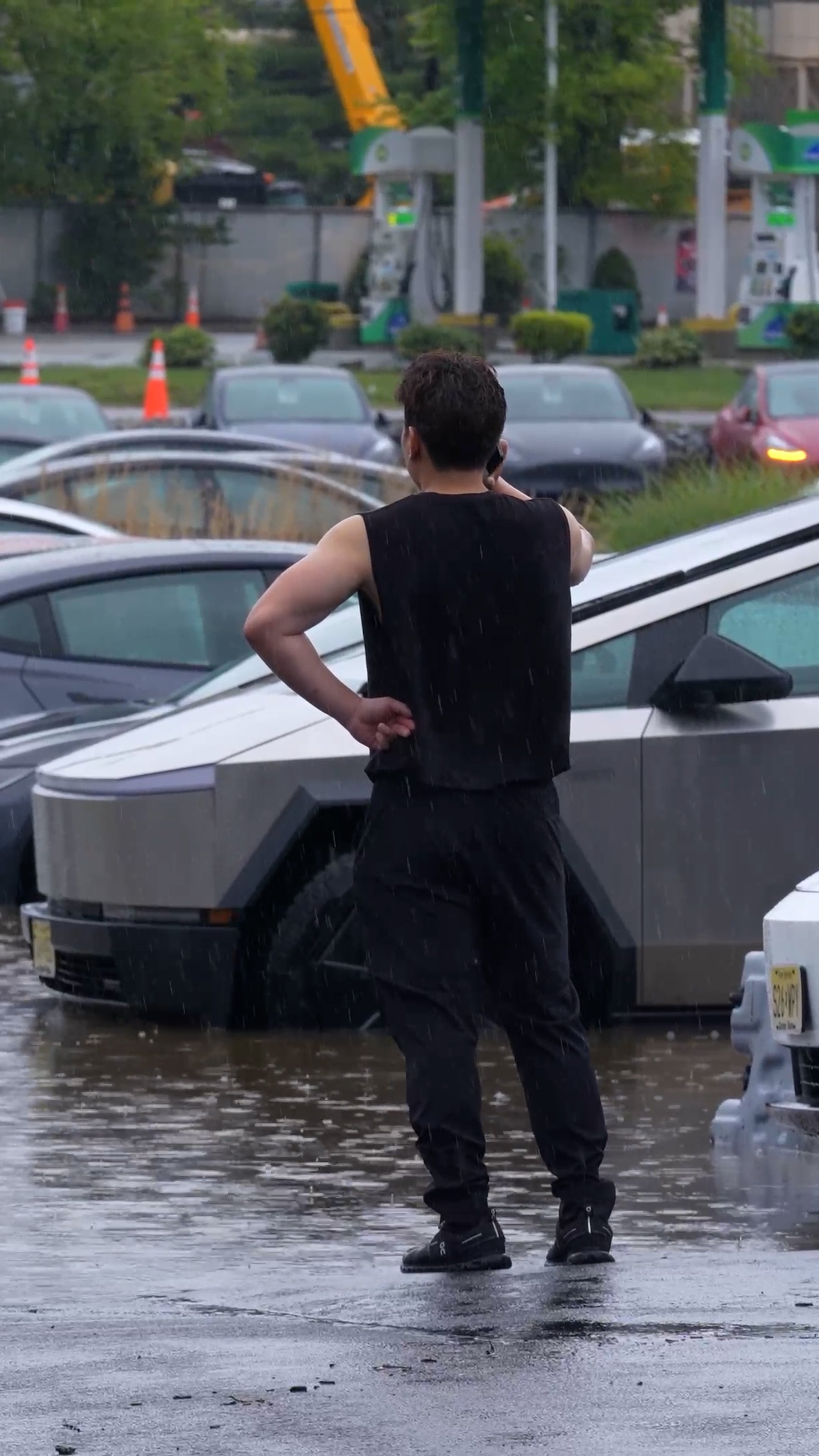 NJ flooding swamps Tesla lot