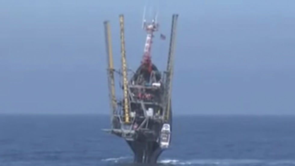 300 Feet of Research Ship is Underwater