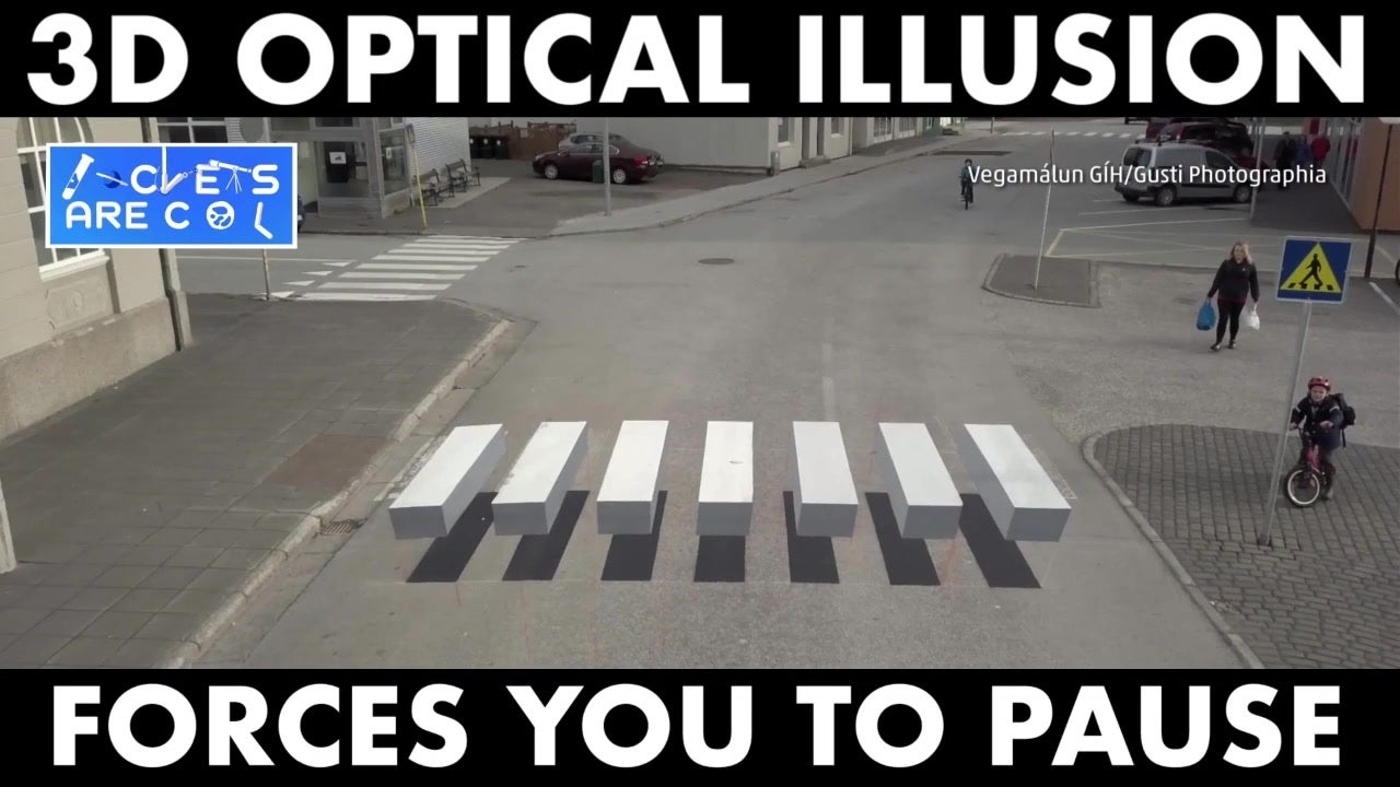 3D Crosswalk Forces Drivers to Break