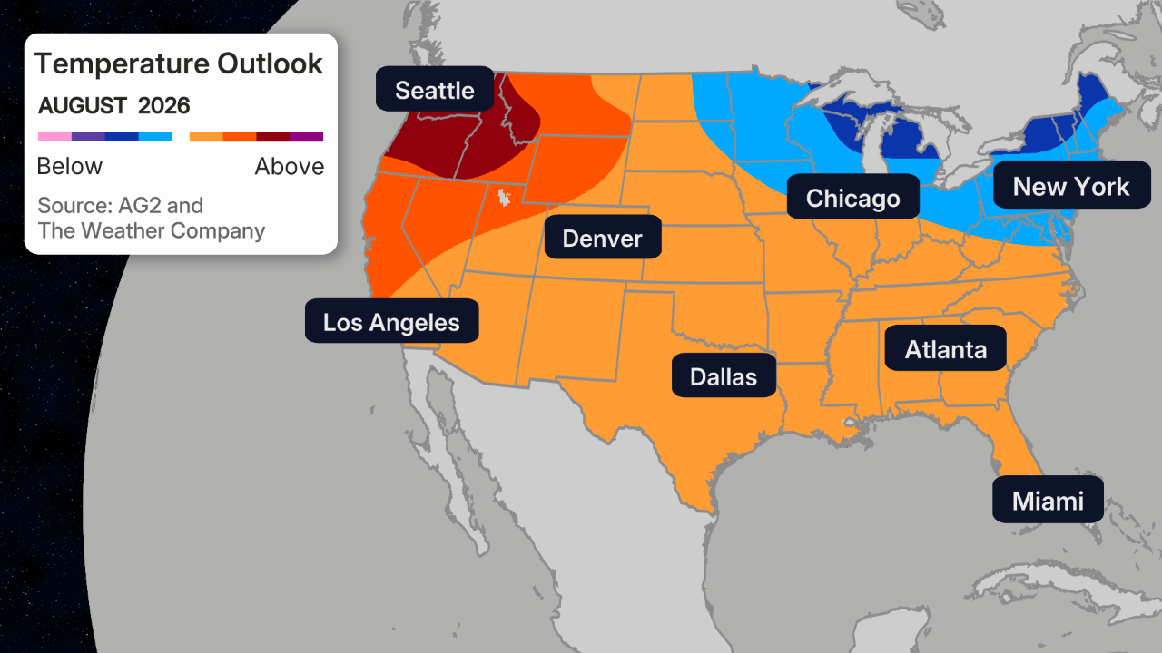 August 2026 temperature outlook