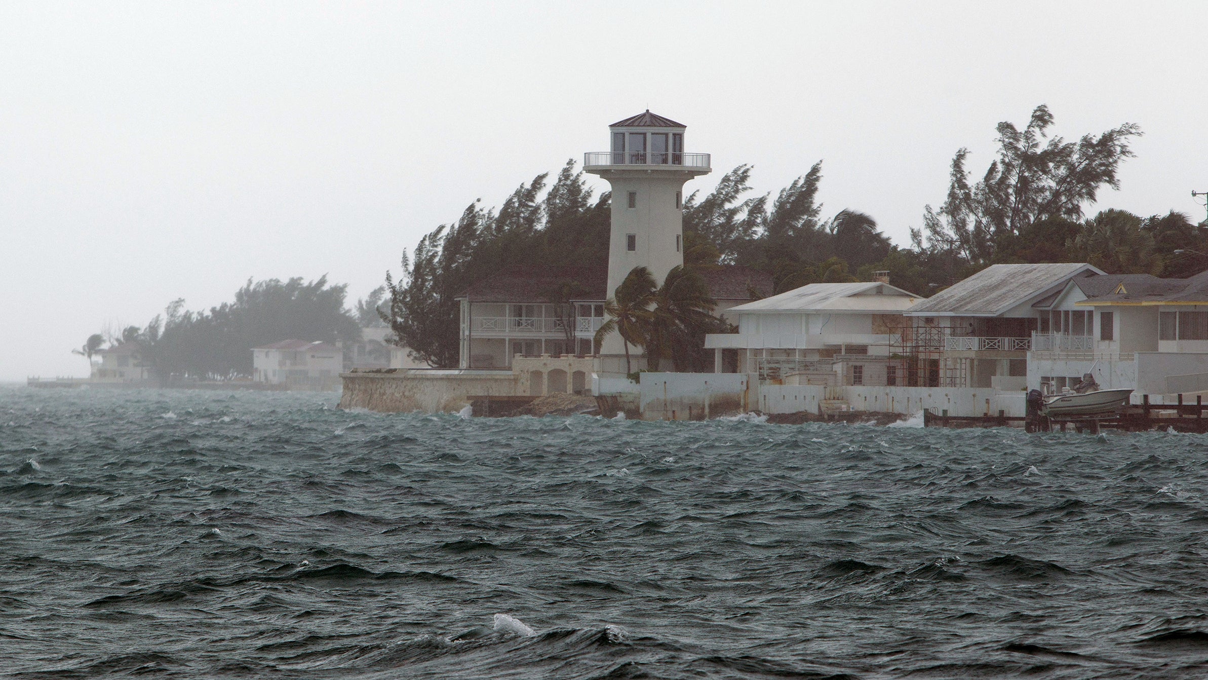 Wind and rain from Hurricane Joaquin affect Nassau, Bahamas, Oct. 2, 2015. Hurricane Joaquin dumped torrential rains across the eastern and central Bahamas as a Category 4 storm.