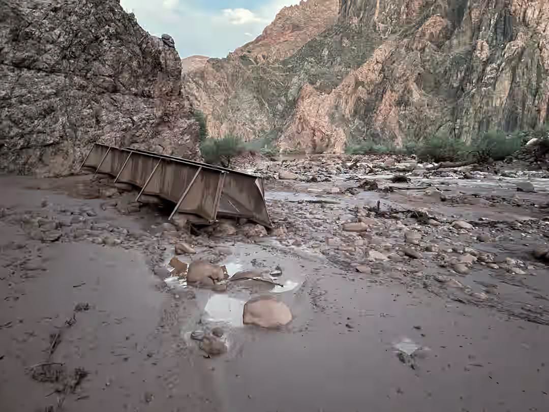 Powerful thunderstorms brought devastating flooding to the Grand Canyon.