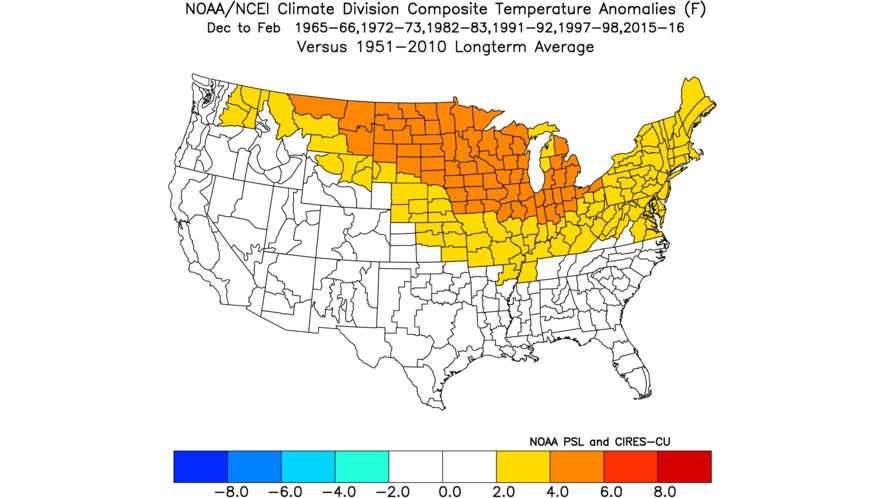 Winter super El Ni&ntilde;o temps