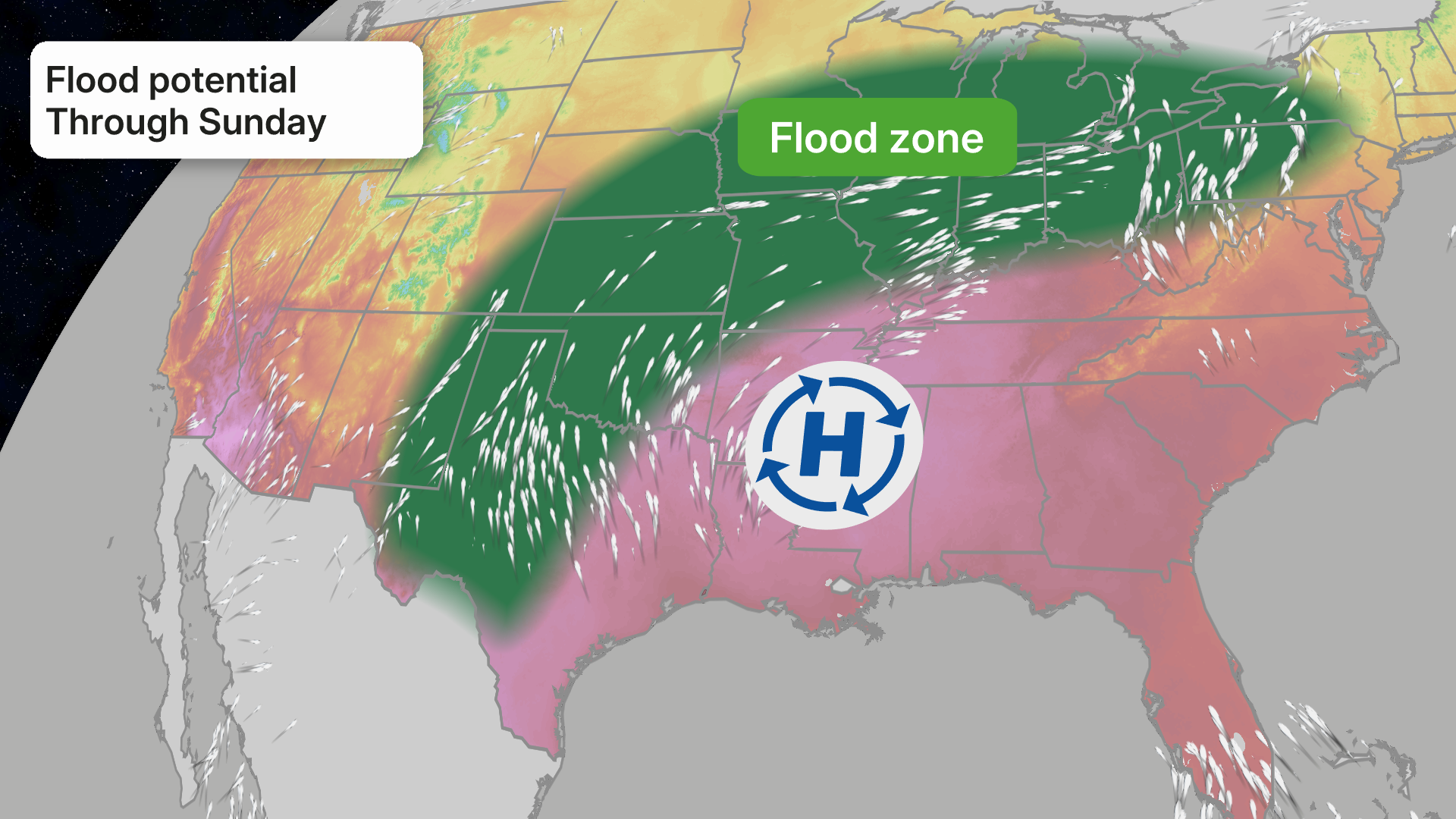 Flood potential setup
