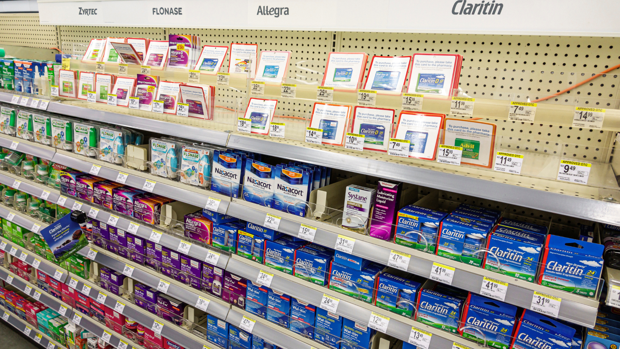 Florida, Miami Beach, Walgreens pharmacy, Over the counter Allergy relief medication