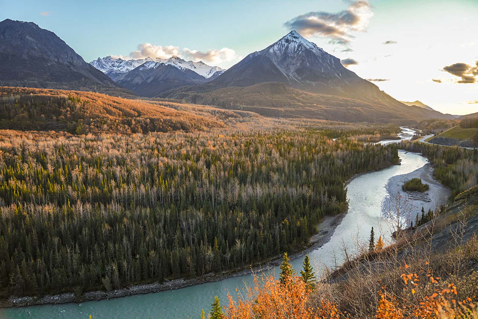 Early fall colors showing up in Matanuska Glacier Valley in Alaska's Chickaloon region.