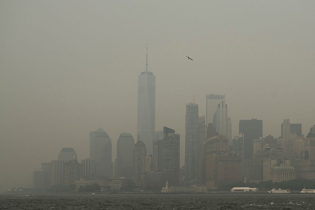 Smoke fills the skies of New York City as wildfires burn in Canada.