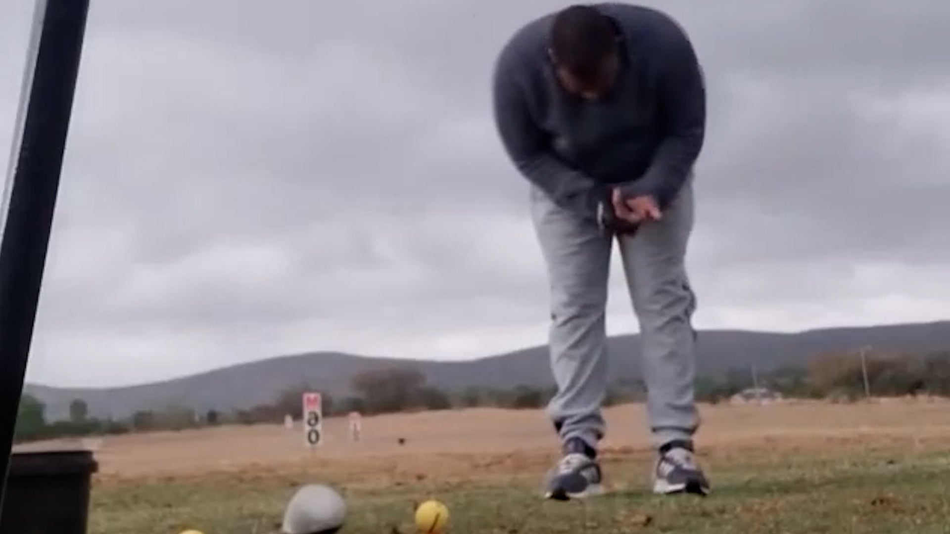 He was livestreaming at the driving range when lightning struck him