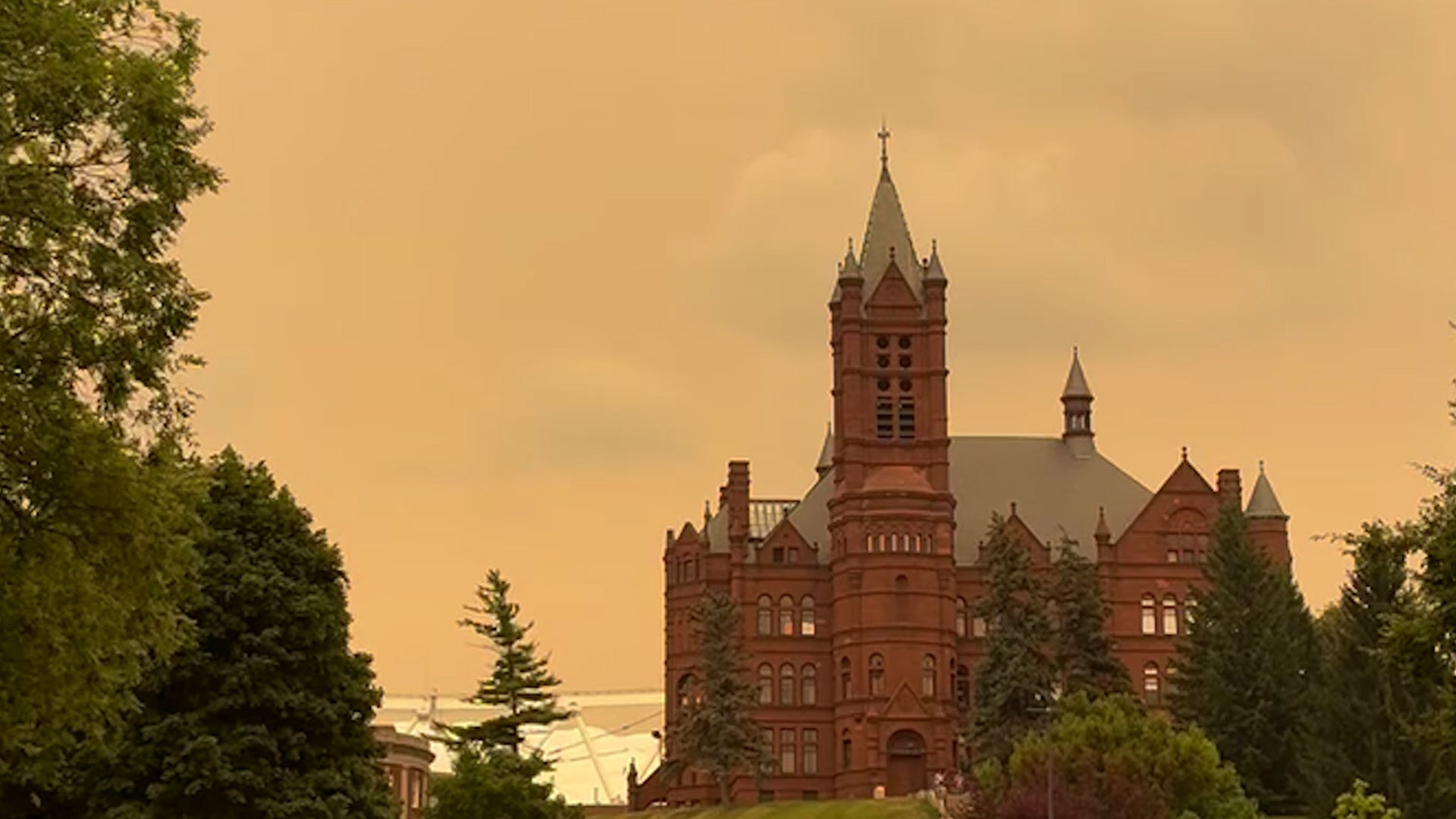 Orange, smoky haze dominates Northeast skies