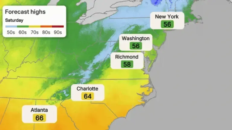 These images show the 24 hour temperature change across various cities.