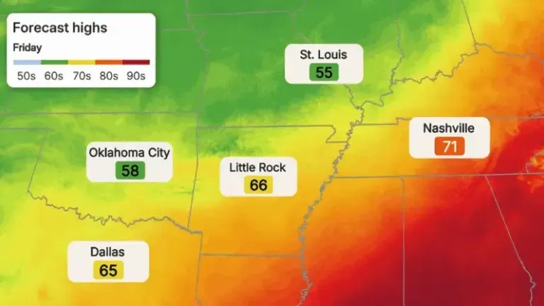 These images show the 24 hour temperature change across various cities.