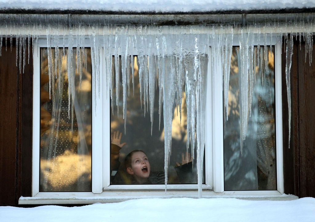 Icicles on gutters