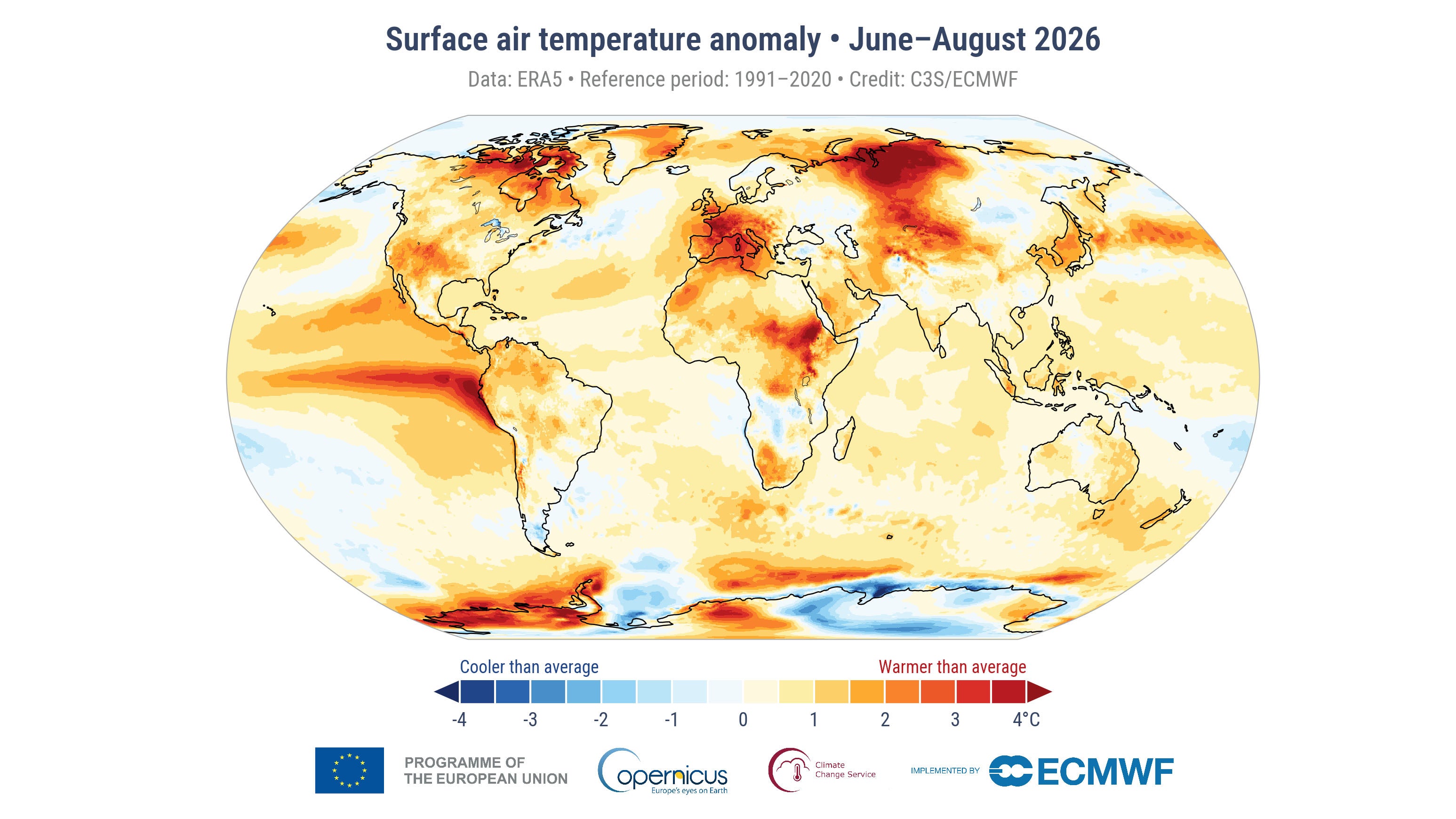 June-August 2026 global temperatures