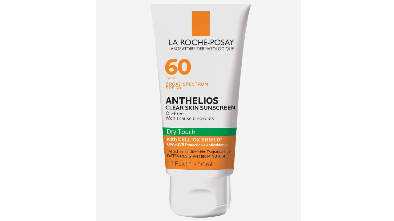 La Roche-Posay Anthelios Clear Skin Sunscreen SPF 60 tube, 1.7 fl oz, oil-free dry touch formula
