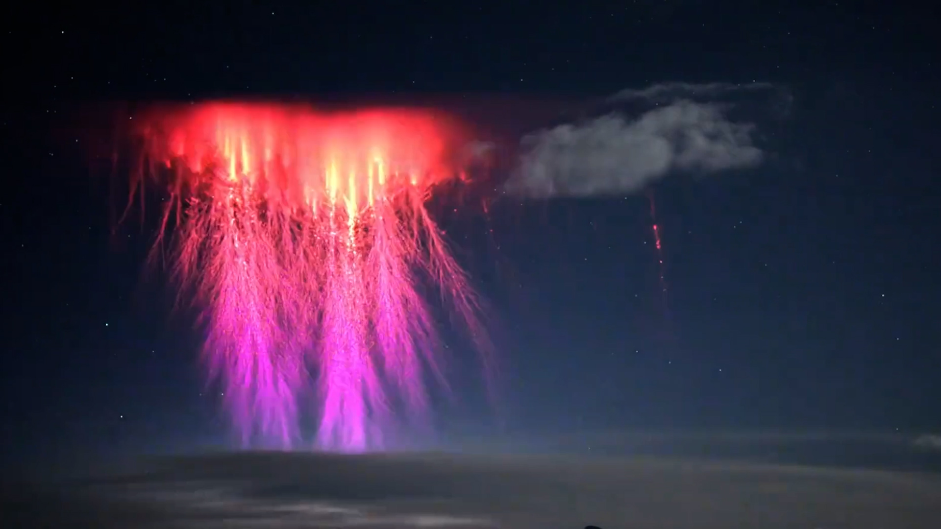 Rare red sprites light up Tibet's night sky