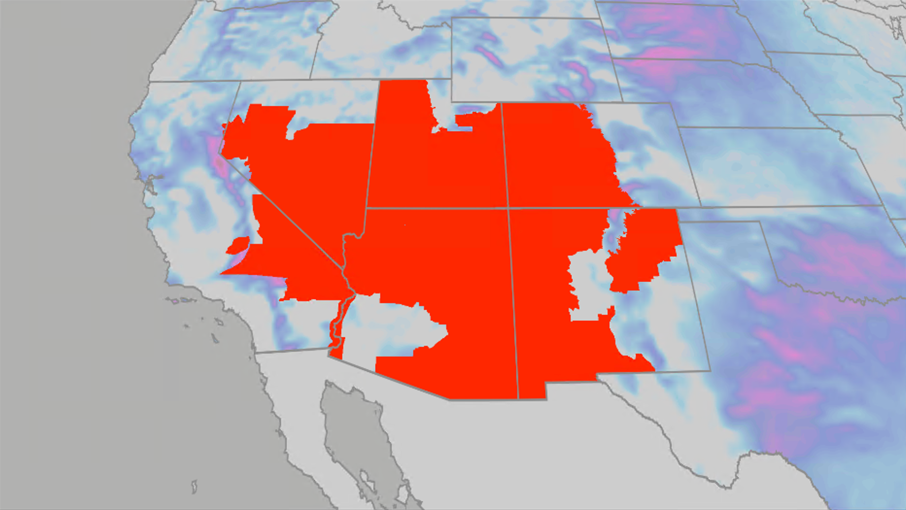 Red flag warnings across most of the Southwest