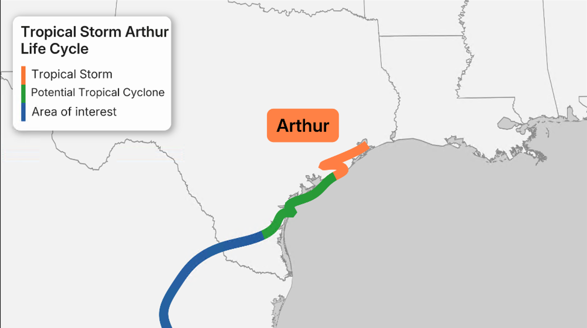 Tropical Storm Arthur life