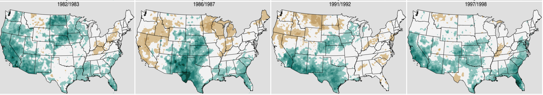 Middle line El Nino precip averages 
