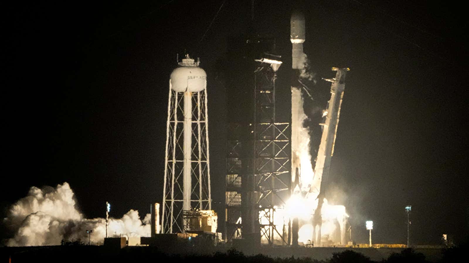 A rocket launches at Kennedy Space Center