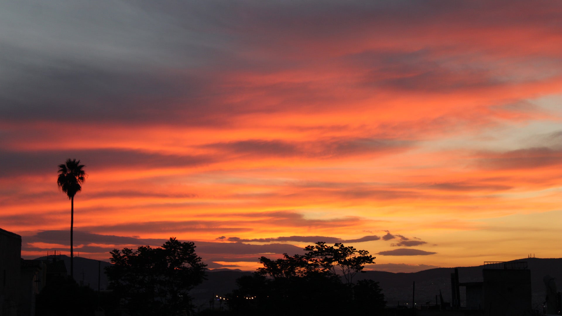 Sunset over Athens, Greece